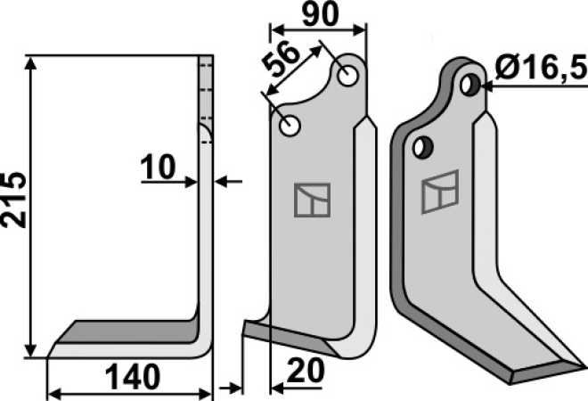 Fräsmesser 215x90mm, links
